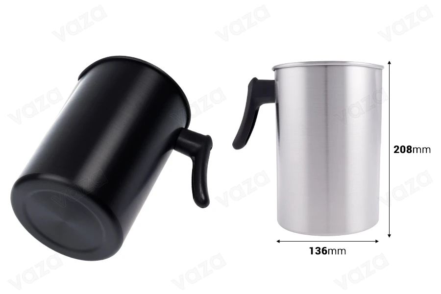 Marmite en aluminium 3000 ml de couleur argent ou noir avec anse-photo_dimensions