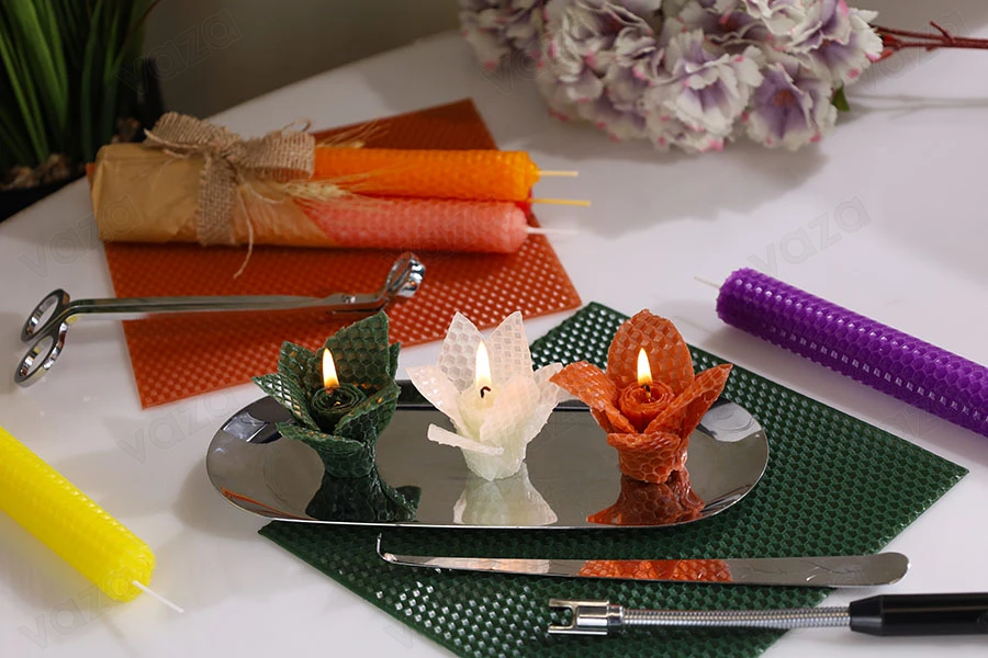 Beeswax Candle Making Kit in various colors (10 sheets)-image_group