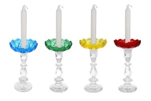 Bobèche en verre 120x30 avec trou central de 26 mm pour bougeoirs et lustres de différentes couleurs-3
