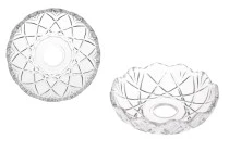 Glass transparent bobeche 120x30 with 26 mm center hole for candlesticks and chandeliers
