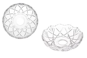 Bobeche in vetro trasparente 120x30 con foro centrale da 26 mm per candelieri e lampadari-1