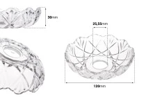 Glass transparent bobeche 120x30 with 26 mm center hole for candlesticks and chandeliers