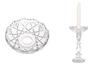 Glass transparent bobeche 120x30 with 26 mm center hole for candlesticks and chandeliers