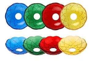 Bobèche en verre 100x30 avec trou central de 26 mm pour bougeoirs et lustres de différentes couleurs-1