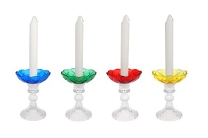 Bobèche en verre 100x30 avec trou central de 26 mm pour bougeoirs et lustres de différentes couleurs-3