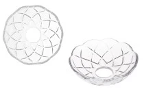 Bobeche in vetro trasparente 100x30 con foro centrale da 26 mm per candelieri e lampadari