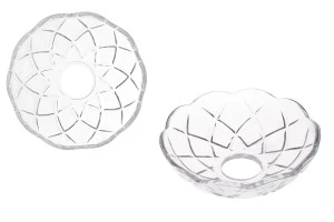 Bobeche in vetro trasparente 100x30 con foro centrale da 26 mm per candelieri e lampadari-1