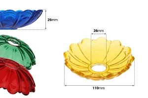 Bobeche in vetro 110x26 con foro centrale da 26 mm per candelieri e lampadari vari colori-2