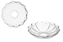 Bobèche en verre transparent 110x26 avec trou central de 26 mm pour bougeoirs et lustres de différentes couleurs Bobèche en verre transparent 110x26 avec trou central de 26 mm pour bougeoirs et lustres de différentes couleurs