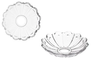 Bobèche en verre transparent 110x26 avec trou central de 26 mm pour bougeoirs et lustres de différentes couleurs-1