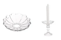 Bobèche en verre transparent 110x26 avec trou central de 26 mm pour bougeoirs et lustres de différentes couleurs Bobèche en verre transparent 110x26 avec trou central de 26 mm pour bougeoirs et lustres de différentes couleurs