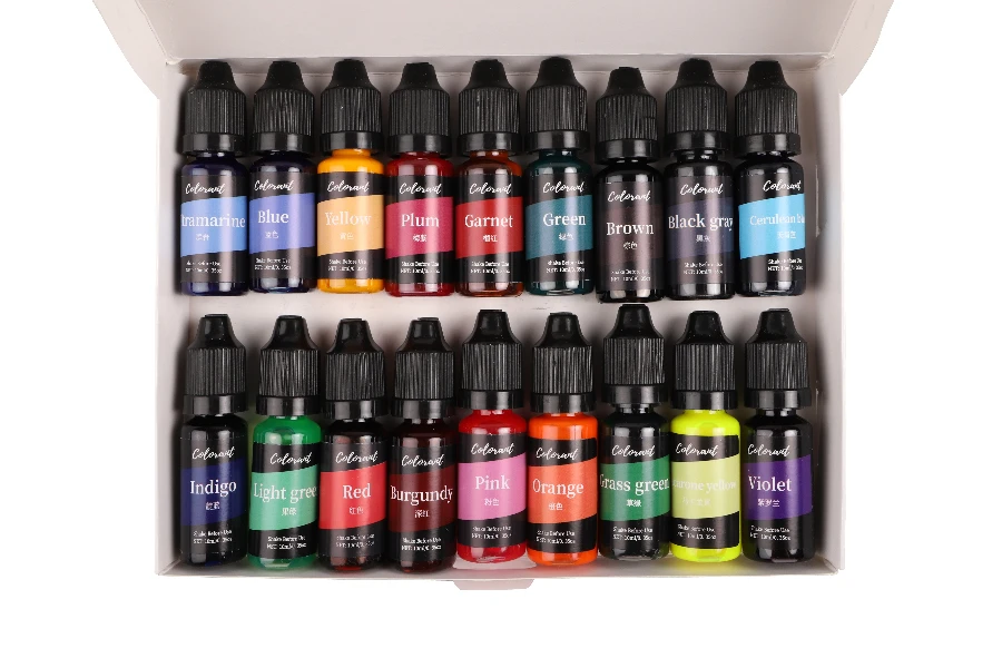 Σετ 18 υγρών χρωμάτων για κερί των 10ml