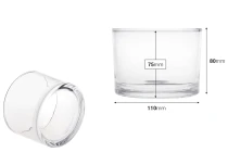 Γυάλινο κυλινδρικό βάζο 110x80 mm Γυάλινο κυλινδρικό βάζο 110x80 mm
