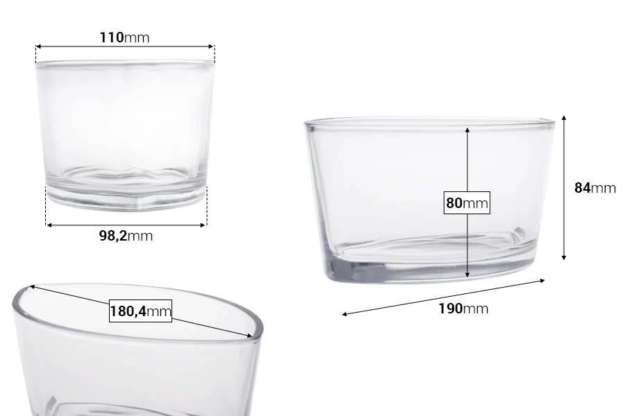 Γυάλινο βάζο 800ml σε σχήμα γόνδολας για κερί Γυάλινο βάζο 800ml σε σχήμα γόνδολας για κερί