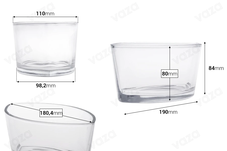 Γυάλινο βάζο 800ml σε σχήμα γόνδολας για κερί-εικόνα_διαστάσεις