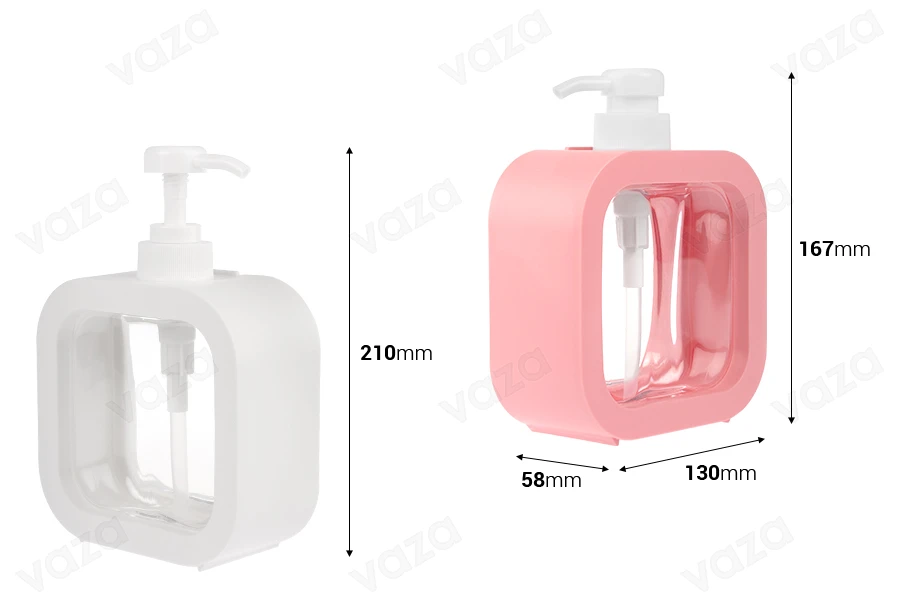 Μπουκάλι πλαστικό 500 ml με αντλία για προϊόντα περιποίησης ή καθαρισμού σε διάφορα χρώματα Μπουκάλι πλαστικό 500 ml με αντλία για προϊόντα περιποίησης ή καθαρισμού σε διάφορα χρώματα-εικόνα_διαστάσεις