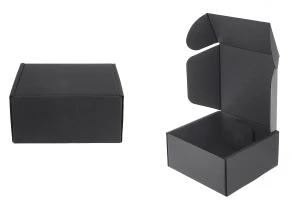Black kraft paper packaging box without window 130x120x60 mm-1