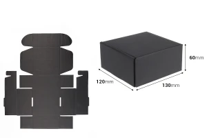 Black kraft paper packaging box without window 130x120x60 mm-2