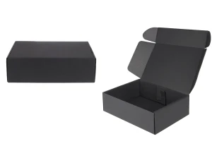 Black kraft paper packaging box without window 240x180x70 mm - 20 pcs-1