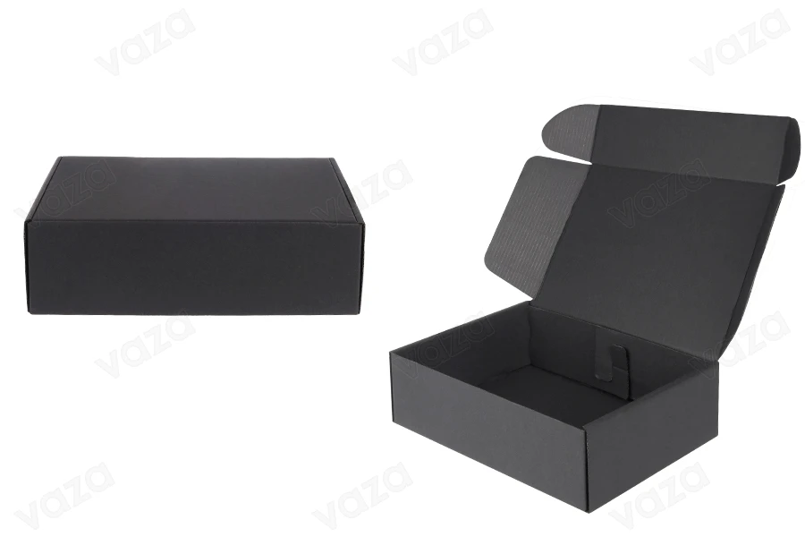 Scatola di imballaggio in carta kraft nera senza finestra 240x180x70 mm-immagine_prodotto