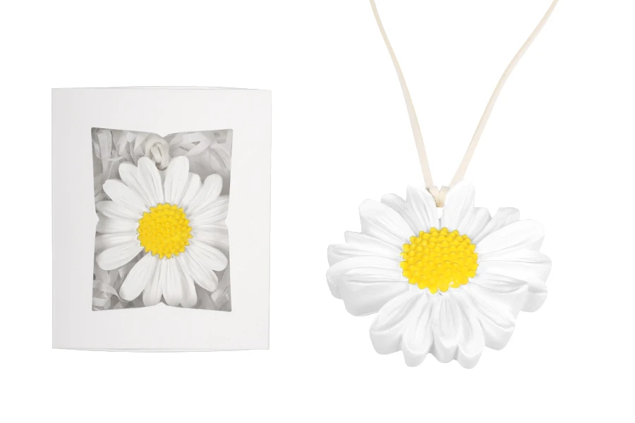 Plaster room diffuser in shape of daisy flower 58x10 mm in individual paper box - 6 pcs Plaster room diffuser in shape of daisy flower 58x10 mm in individual paper box - 6 pcs