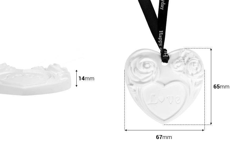 Plaster diffuser in shape of heart 67x14x65 mm in individual paper box Plaster diffuser in shape of heart 67x14x65 mm in individual paper box
