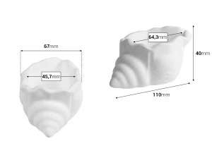 Γύψινο διακοσμητικό κοχύλι 110x40 mm για κερί-2