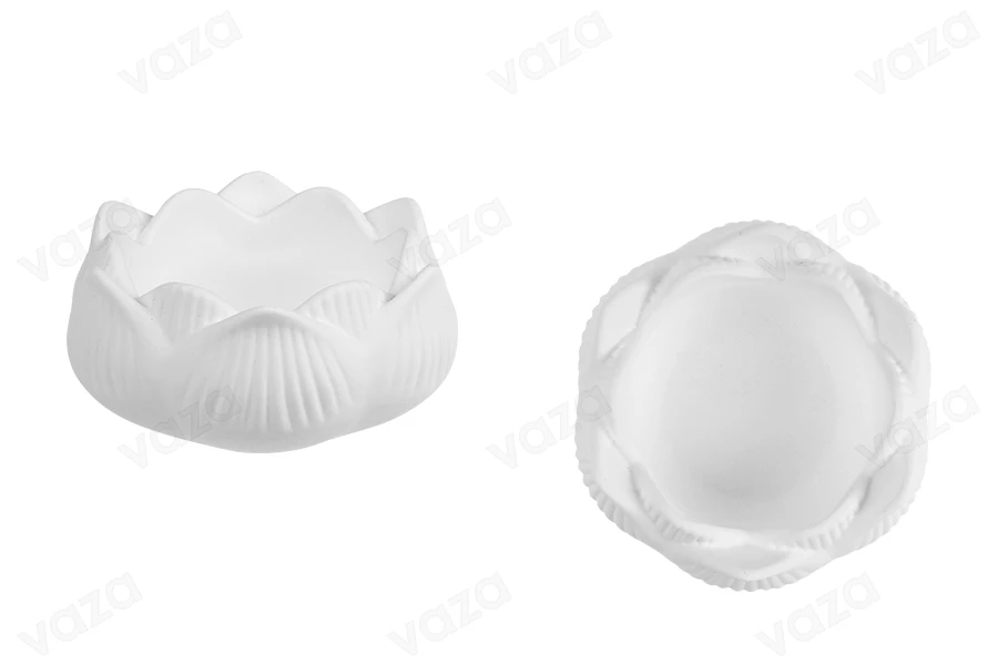 Portacandele decorativo in gesso a forma di fiore 82x40 mm Portacandele decorativo in gesso a forma di fiore 82x40 mm-immagine_prodotto