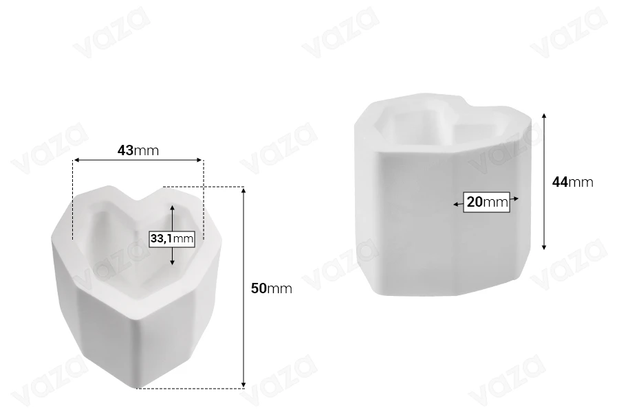 Enë gipsi në formë zemre 44x50 mm për qiri Enë gipsi në formë zemre 44x50 mm për qiri-imazh_dimensione