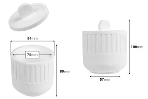 Γύψινο δοχείο 84x80 mm με καπάκι για κερί-2