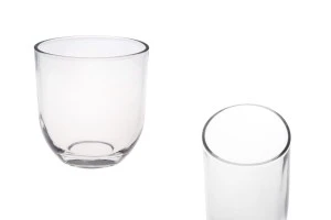 Pot décoratif en verre transparent 121x130 mm pour bougie-1