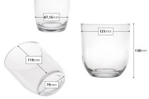 Transparent glass decorative jar 121x130 mm for candle