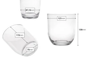 Pot décoratif en verre transparent 121x130 mm pour bougie-2