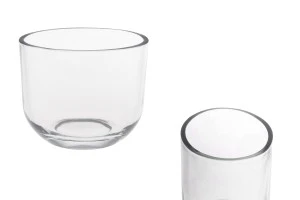 Pot décoratif en verre transparent 125x103 mm pour bougie-1