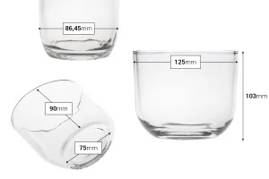 Pot décoratif en verre transparent 125x103 mm pour bougie-2