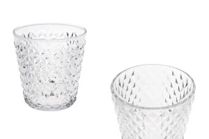 Pot décoratif en verre transparent 108/76x115 mm pour bougie-1
