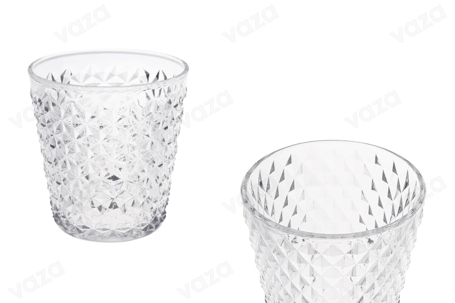Pot décoratif en verre transparent 108/76x115 mm pour bougie Pot décoratif en verre transparent 108/76x115 mm pour bougie-photo_produit