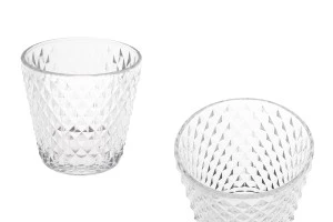 Pot décoratif en verre transparent 100/72x97 mm pour bougie-1