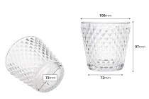 Dekorativer Glasbehälter aus Klarglas 100/72x97 mm für Kerze