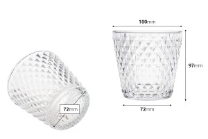 Pot décoratif en verre transparent 100/72x97 mm pour bougie-2