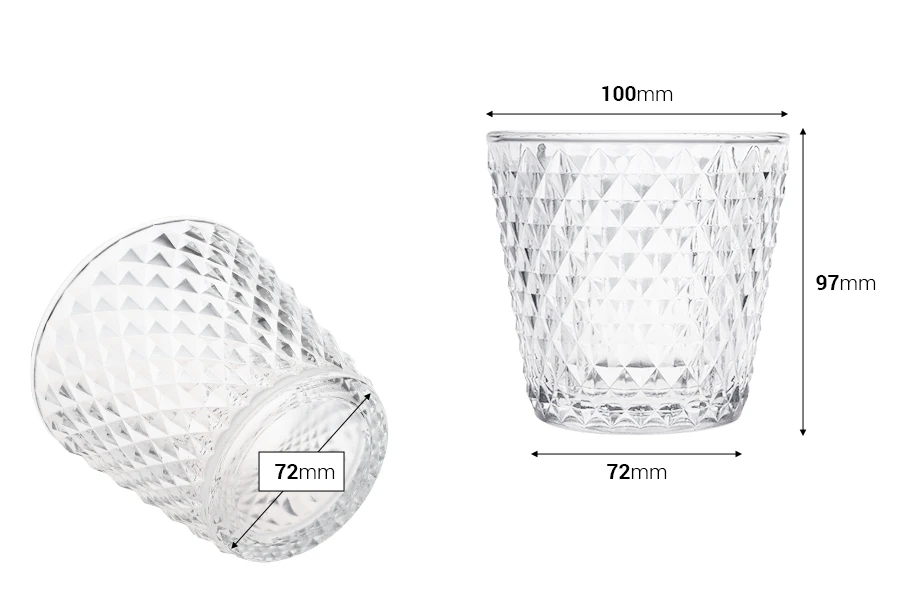 Dekorativer Glasbehälter aus Klarglas 100/72x97 mm für Kerze