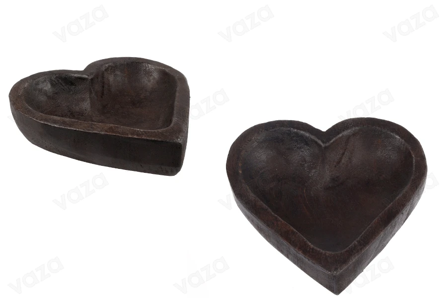 Ciotola decorativa in legno a forma di cuore 185x45 mm per candela-immagine_prodotto