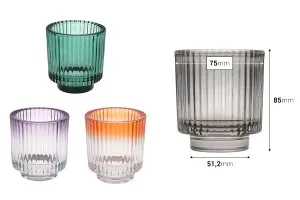 Pot décoratif en verre 75x85 mm en différentes couleurs-2