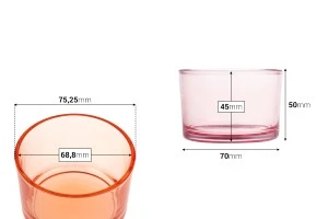 Pot en verre cylindrique 70x50 mm en différentes couleurs-2