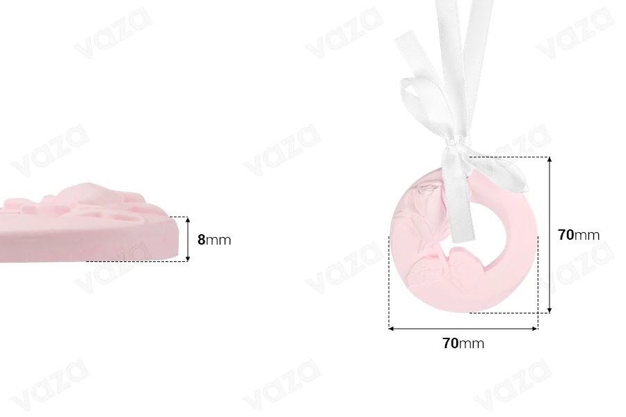 Plaster room diffuser in flower design 70x8 mm with white ribbon (scented) Plaster room diffuser in flower design 70x8 mm with white ribbon (scented)-image_dimensions