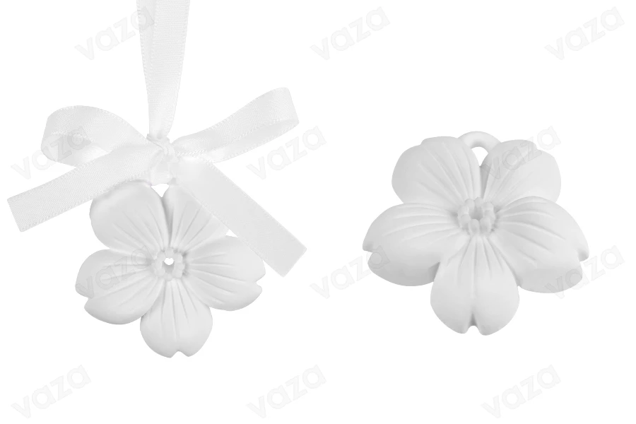 Plaster hanging room diffuser in flower design 55x10 mm with white ribbon (scented) Plaster hanging room diffuser in flower design 55x10 mm with white ribbon (scented)-image_product