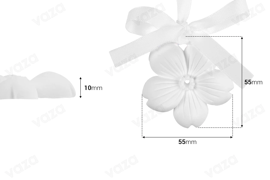 Plaster hanging room diffuser in flower design 55x10 mm with white ribbon (scented) Plaster hanging room diffuser in flower design 55x10 mm with white ribbon (scented)-image_dimensions