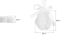 Diffusore in gesso a forma di fiore 67x10 mm con nastro bianco (profumato)