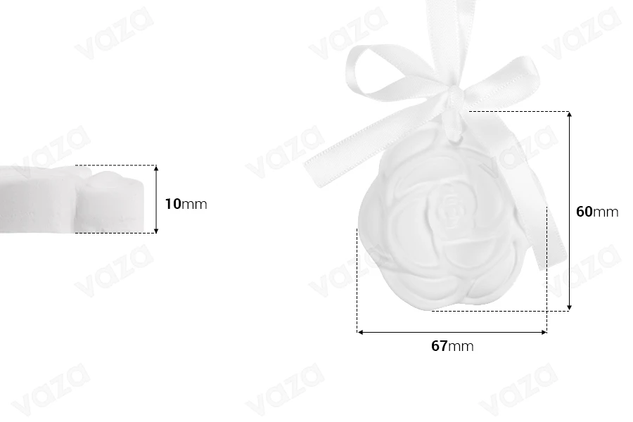 Plaster hanging room diffuser in flower design 67x10 mm with white ribbon (scented) Plaster hanging room diffuser in flower design 67x10 mm with white ribbon (scented)-image_dimensions