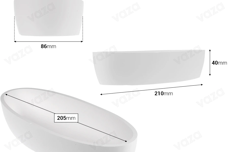Barattolo in gesso 210x86x40 mm per decorazione-dimensioni_immagine